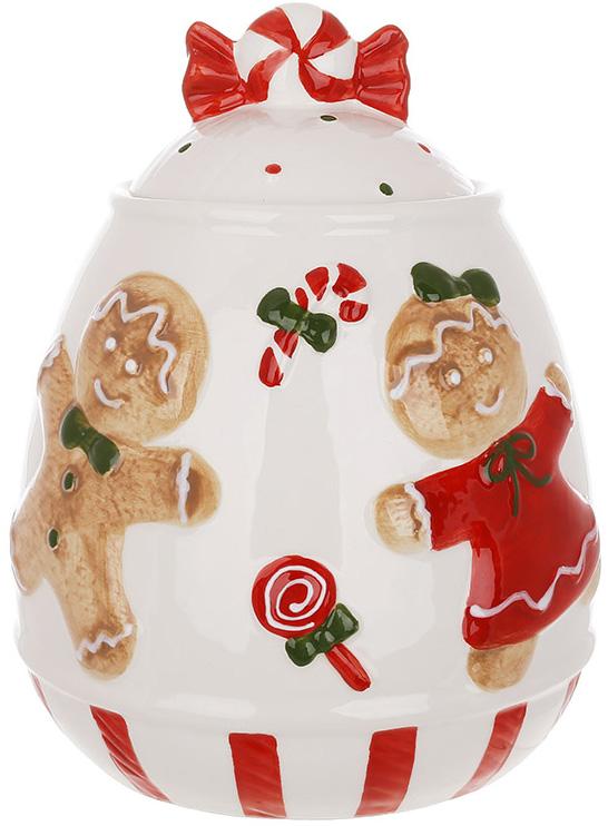 Банка керамічна Веселі Пряники 1900 мл для сипучих продуктів Білий - фото 1 Банка керамічна Веселі Пряники 1900 мл для сипучих продуктів Білий - фото 1