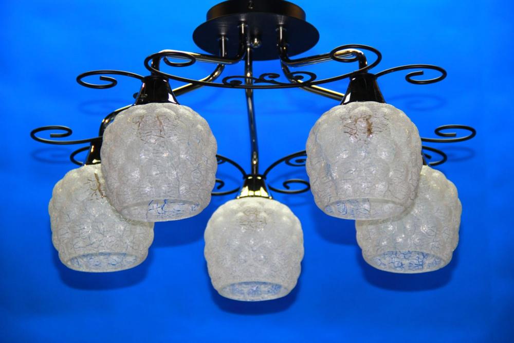 Люстра с плафонами Ray L11603/5 CR/BK/WT (IR006374)