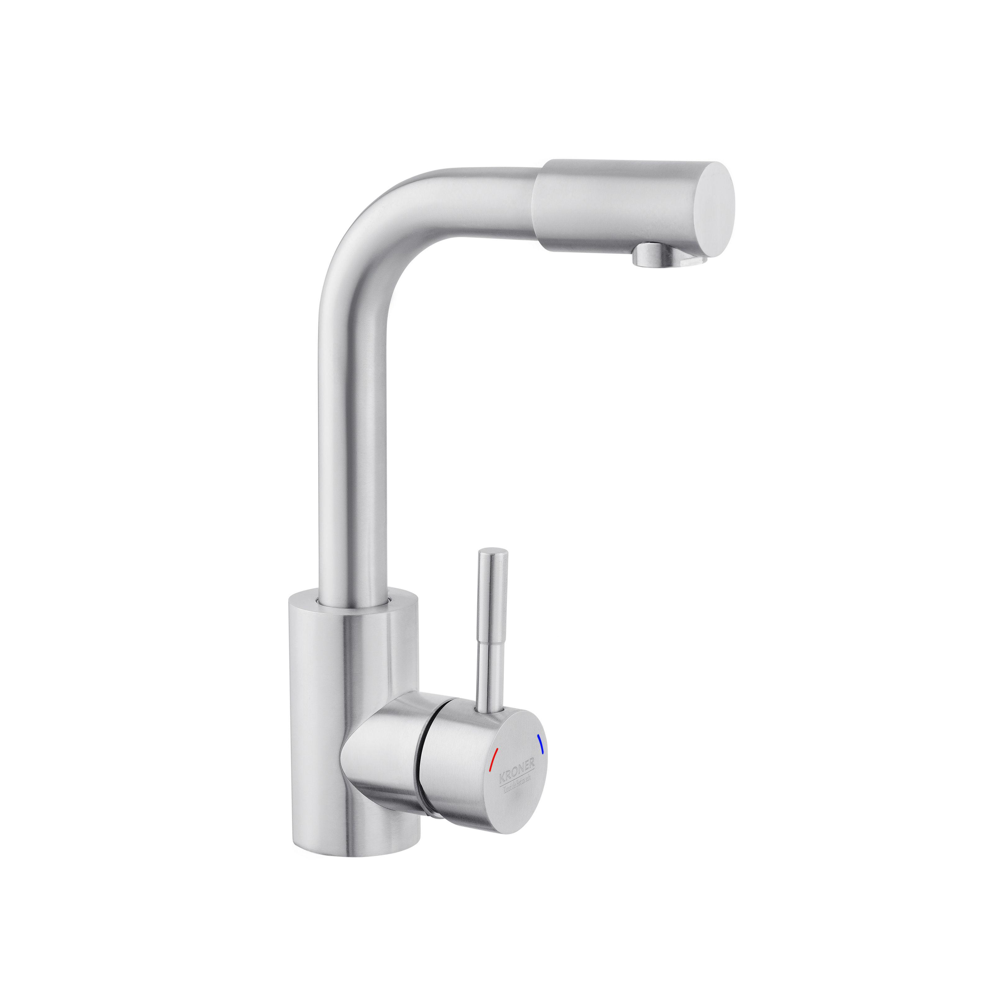 Змішувач для умивальника KRONER Edelstahl Klassisch-ESG012 CV023008 одноважільний Нікель (136971)