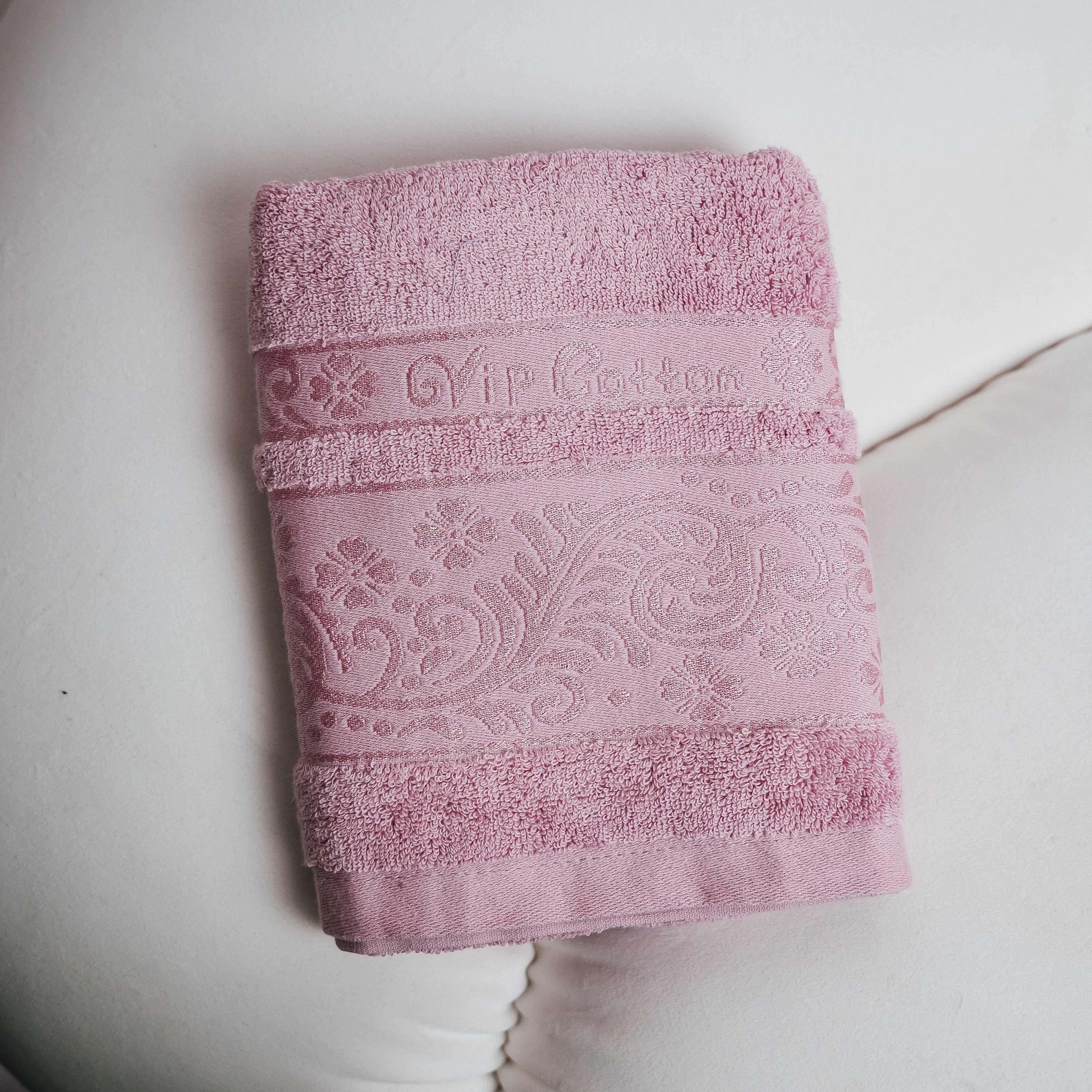 Полотенце банное Цветы Vip Cotton 140x70 см Розовый (87174)