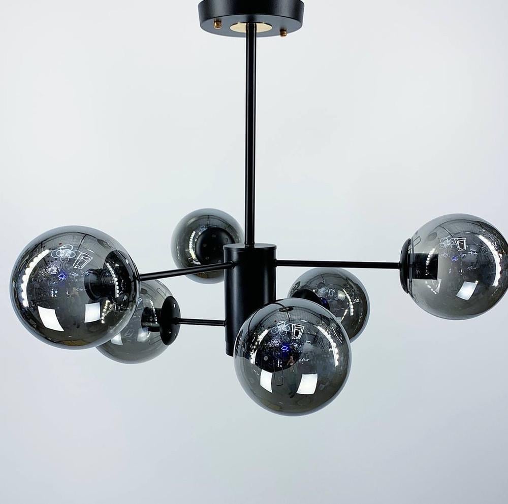 Люстра стельова на 6 графітових плафонів (K 20)