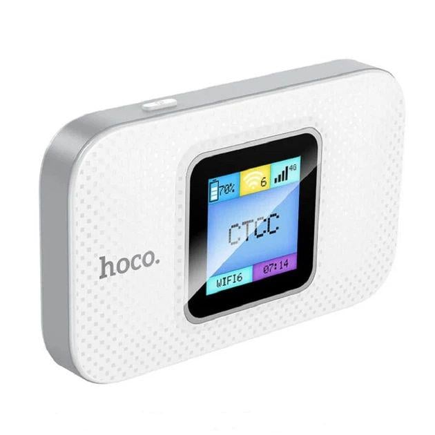 Роутер мобильный 4G Wi-Fi роутер Hoco DQ12 LTE 150 Мбит/с с экраном и аккумулятором 2100 mAh Белый (35711217)