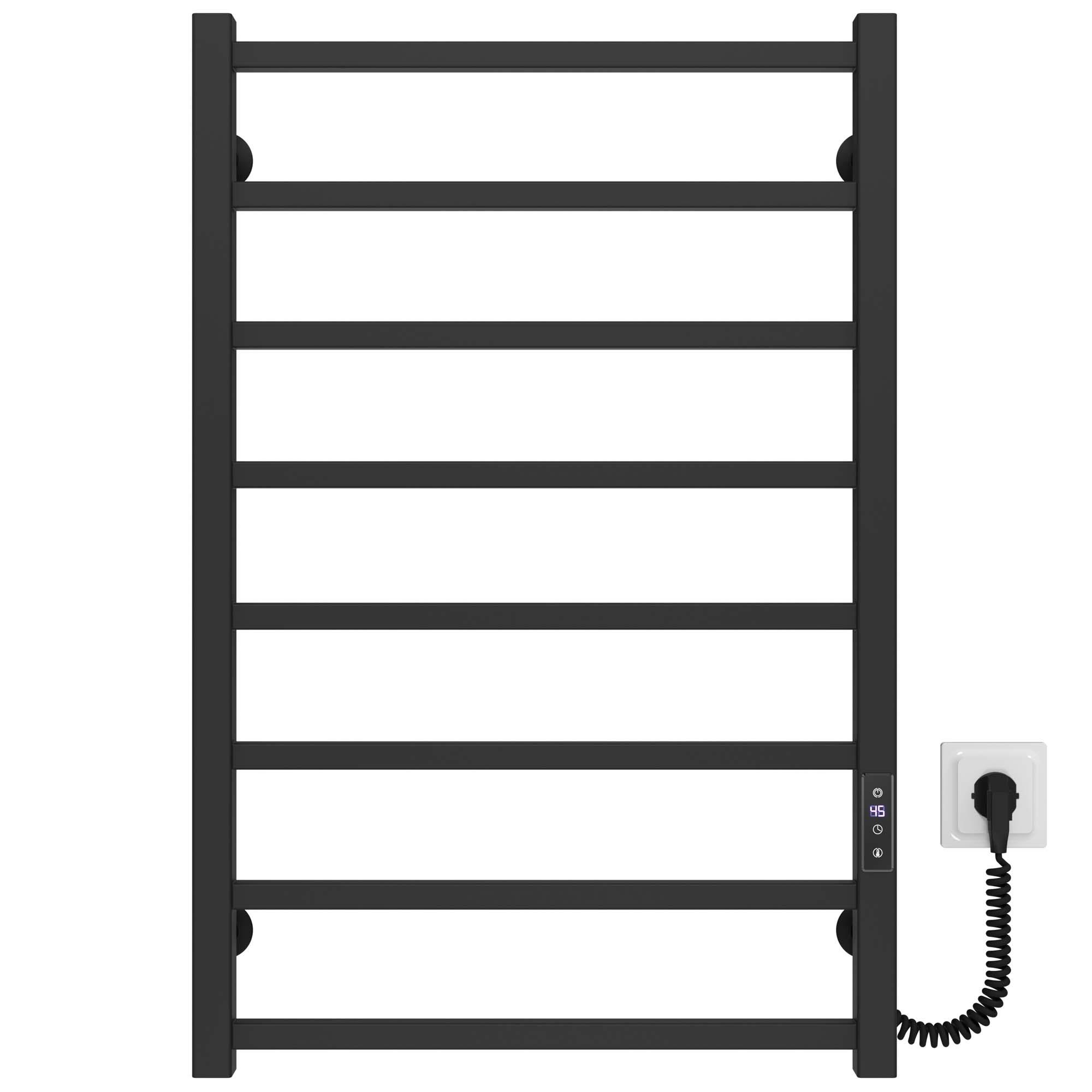 Полотенцесушитель электрический Deffi Forest П8 JD04 правое подключение нержавеющая сталь 500х800 мм Черный (A.FR.80.50.8.E.B.R.2)