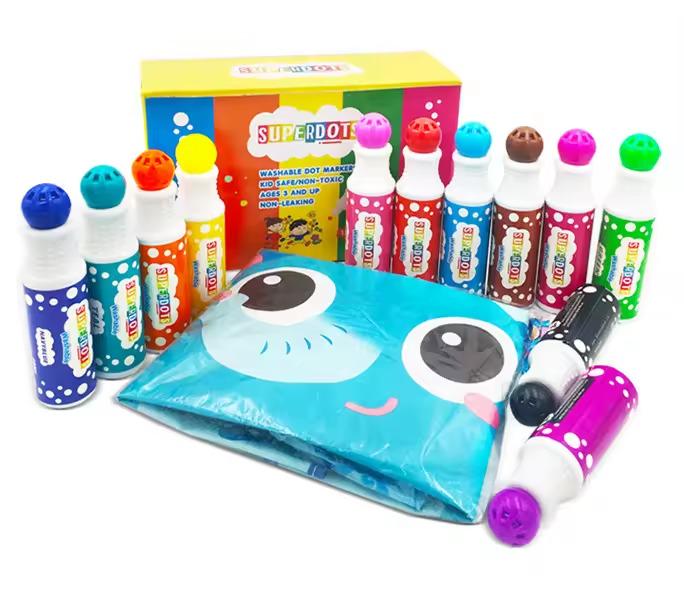 Маркери пальчикові DOT для творчості точкові фарби для малювання та живопису на водній основі 12 кольорів - фото 7 Маркери пальчикові DOT для творчості точкові фарби для малювання та живопису на водній основі 12 кольорів - фото 7