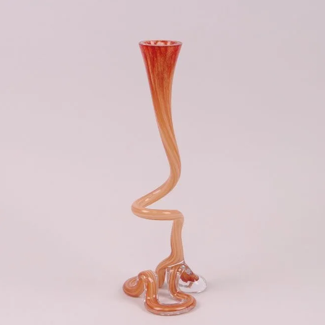 Ваза скляна фігурна Flora 40 см Коричневий (8187)