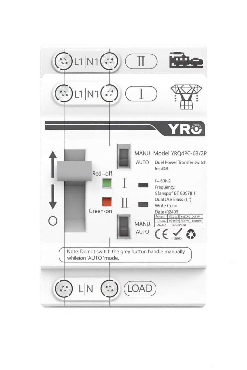 Автомат ввода резерва YRO YRQ4PC-63 2P 63A AC 220V (29726056)