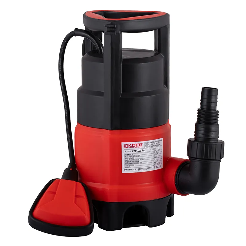 Насос дренажный KOER KDP-400 PRO с поплавком 0,4 кВт 220V H 6 Q 140 л/мин (OL-KP2969)