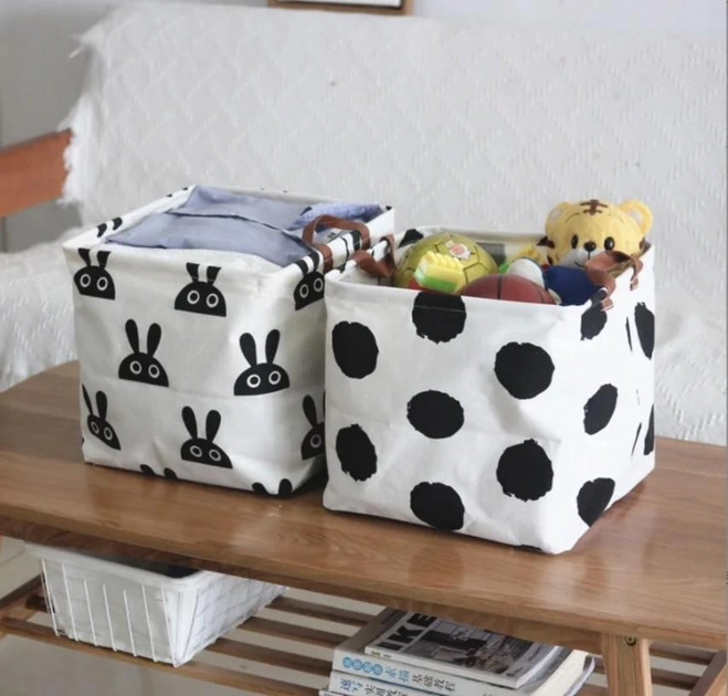 Корзина для игрушек и белья Горох 33х33х30 см (11177) - фото 3 Корзина для игрушек и белья Горох 33х33х30 см (11177) - фото 3