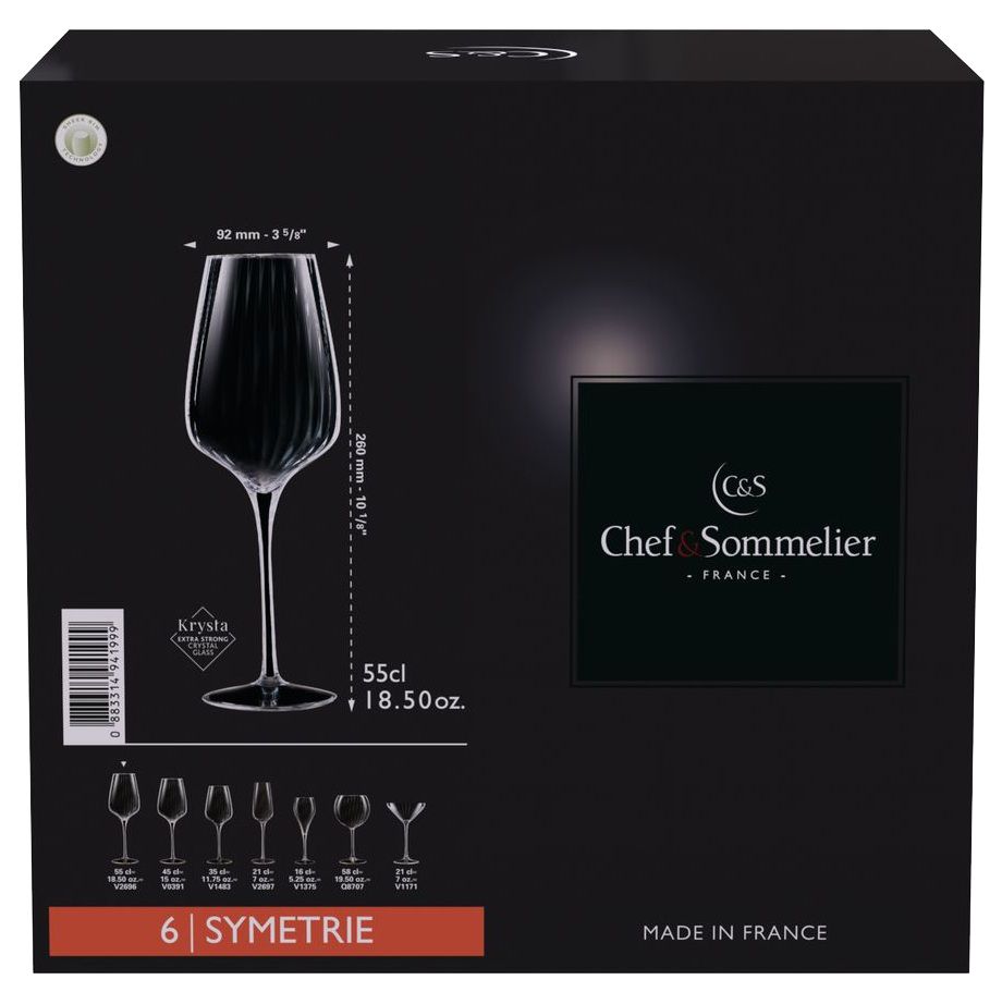 Набір келихів Chef&Sommelier SYMETRIE 6 шт. 550 мл (UG-V2696/1) - фото 8