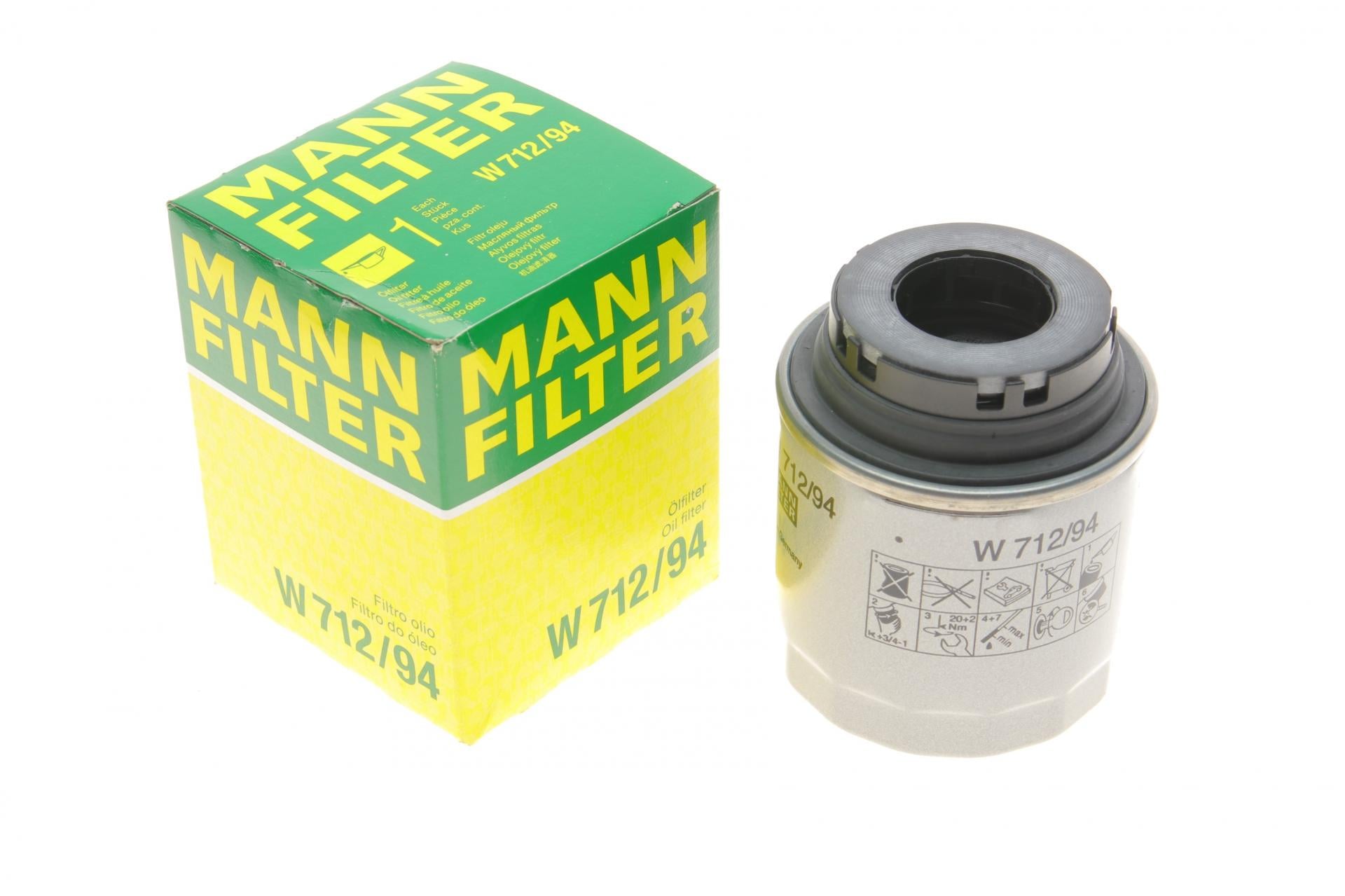 Фильтр масляный Mann-Filter для VW Caddy III 1,2TSI 10-15/Golf 1,2/1,4 TSI 10-13/Passat 1,4 TSI 10-14 (W 712/94) Фильтр масляный Mann-Filter для VW Caddy III 1,2TSI 10-15/Golf 1,2/1,4 TSI 10-13/Passat 1,4 TSI 10-14 (W 712/94)