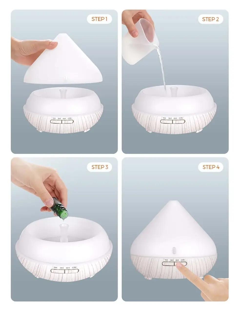 Увлажнитель воздуха-аромадифузор с подсветкой 7 цветов 300 мл Белое дерево (17530) - фото 7 Увлажнитель воздуха-аромадифузор с подсветкой 7 цветов 300 мл Белое дерево (17530) - фото 7