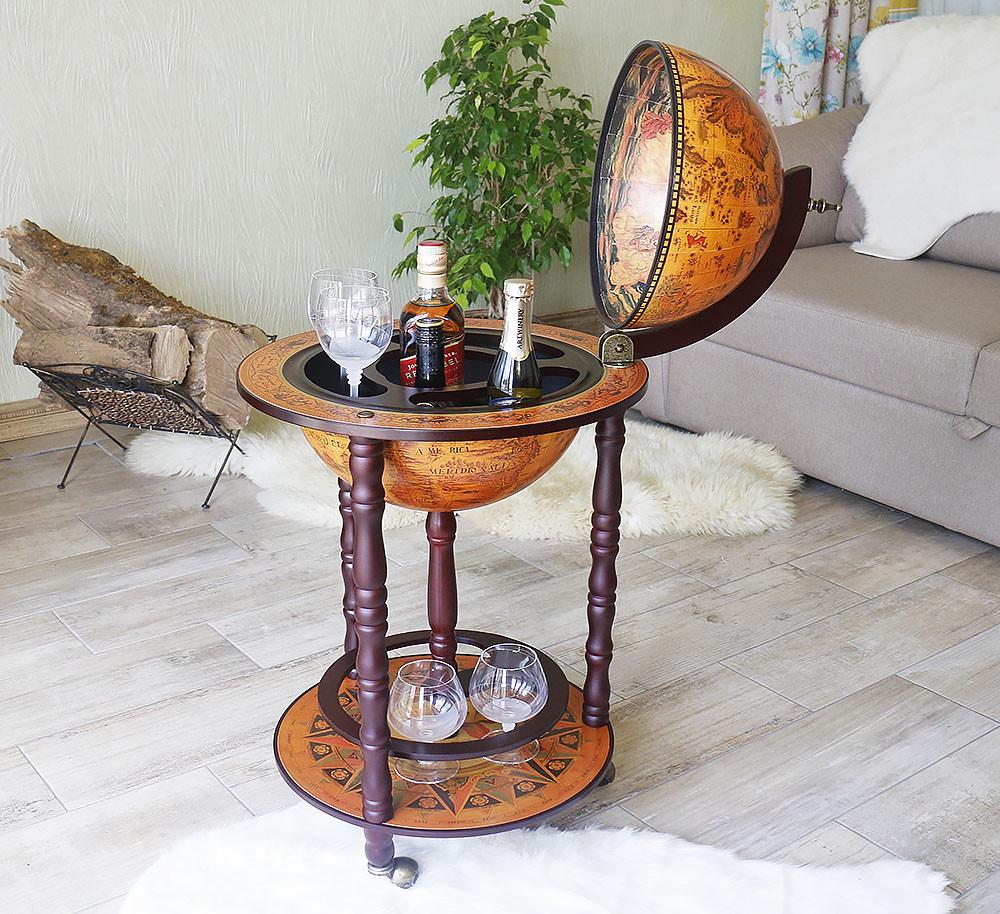 Минибар напольный Гранд Презент Глобус Древняя карта 33 см Коричневый (33001R)