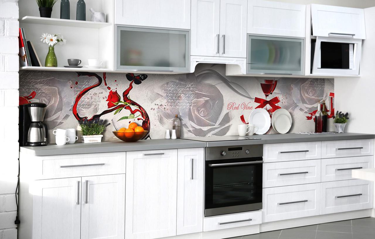 Кухонный фартук Кровь любви виниловый самоклеющийся 60х250 см Абстракция