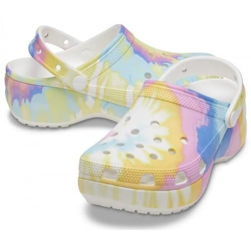 Сабо жіночі Crocs Women's Classic Platform Tie-Dye Graphic Clog р. 42-43 Жовтий (18321)