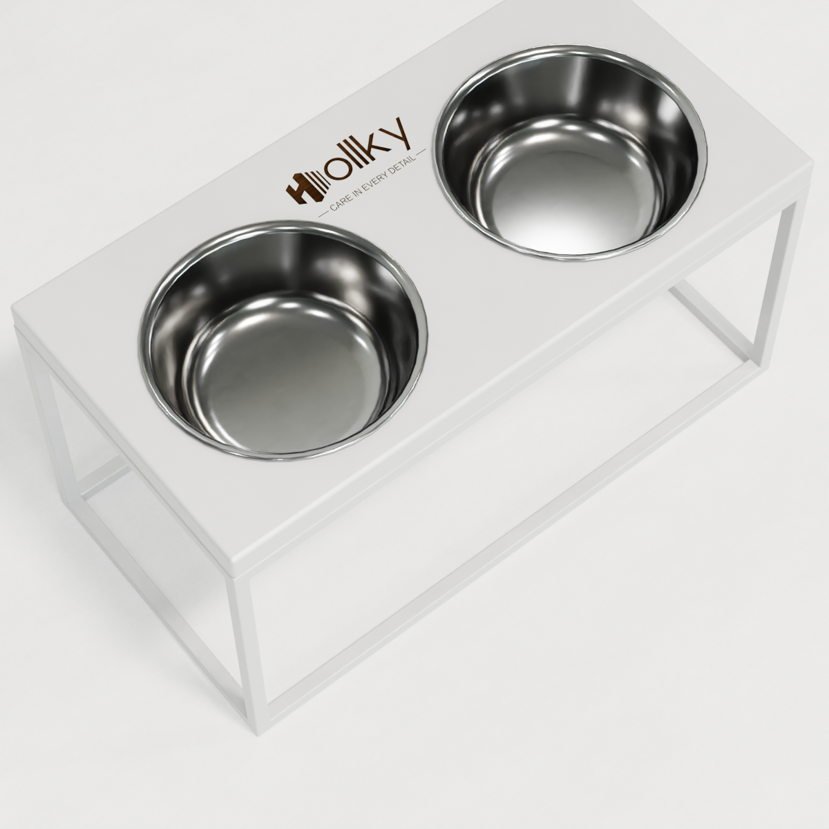 Миски на подставке для средних и больших собак Hollky Base L 2х0,95 л (BL-422120-WHWH) - фото 4