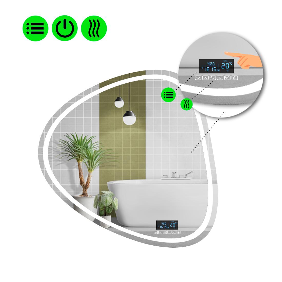 Зеркало с LED подсветкой Nuvola 1 с Smart-блоком и подогревом 120x120 см (8995537)