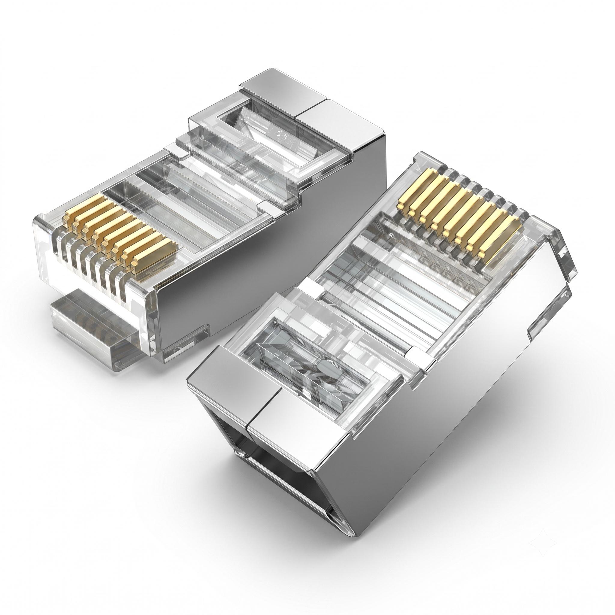 Коннектор RJ45 Vention 10 шт. Cat.6 FTP под обжим 23-26 AWG Прозрачный (IDCR0-10)