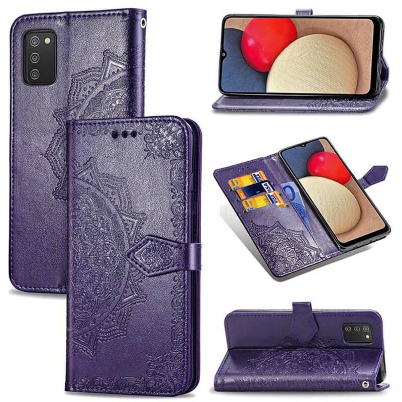 Кожаный чехол (книжка) Art Case с визитницей для Samsung Galaxy A02s Фиолетовый - фото 4