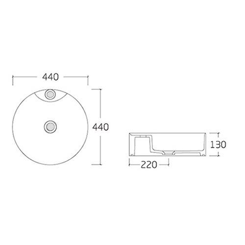 Умывальник накладной VOLLE Arte 1301.005445 450x450x130 мм Белый (234904) - фото 2