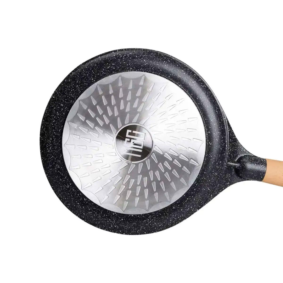 Сковорода алюмінієва для млинців MGC з мармуровим антипригарним покриттям товстим дном Ø 24 см Black - фото 5 Сковорода алюмінієва для млинців MGC з мармуровим антипригарним покриттям товстим дном Ø 24 см Black - фото 5