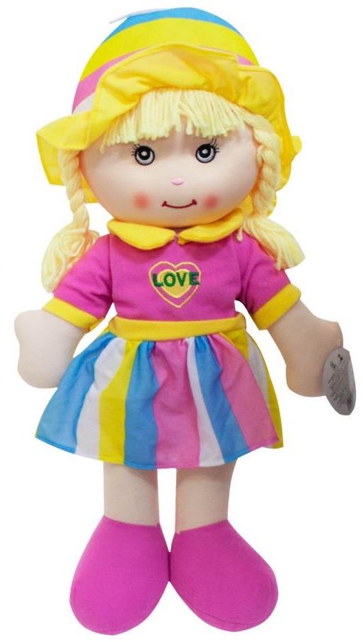 Кукла мягкая в шляпе текстильная Разноцветный (28443719)