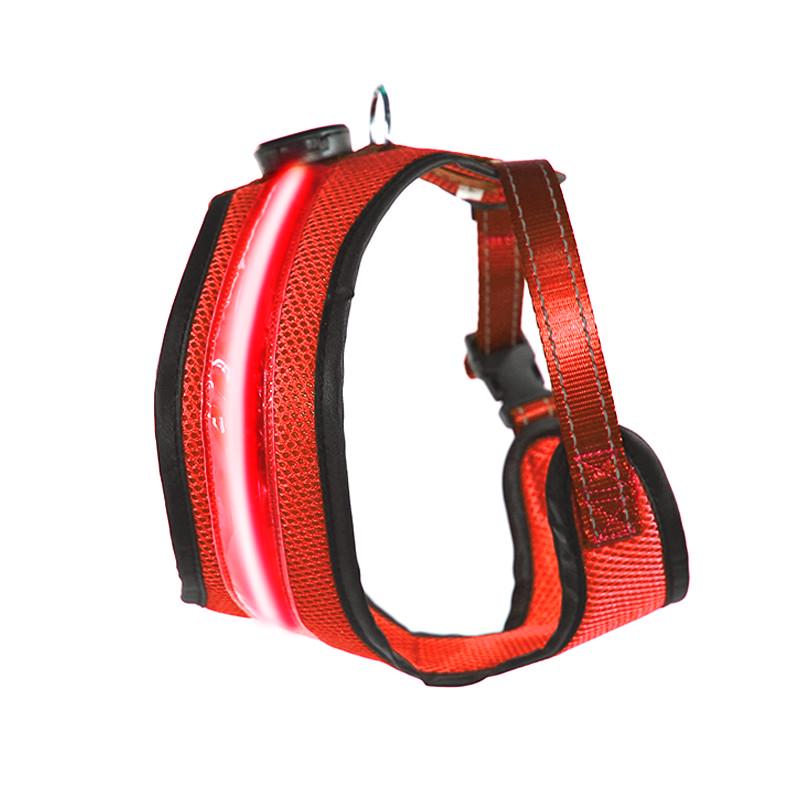 Шлея для собак Friend HY-051005 LED L Red