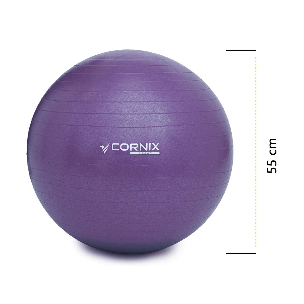 М'яч для фітнесу CornixAnti-Burst 55 см XR-0016 Violet (2514759664) - фото 3 М'яч для фітнесу CornixAnti-Burst 55 см XR-0016 Violet (2514759664) - фото 3