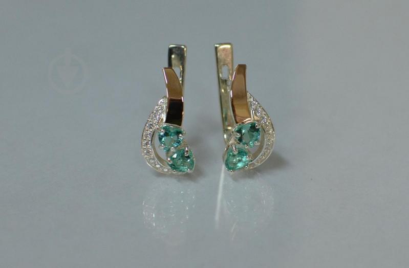 Серебряные серьги Sil с сердцами 112s-9 Бирюзовый (Sil-903)