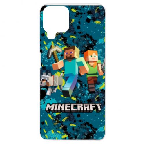 Чехол для Samsung A22 4G Minecraft Steve Alex And Dog