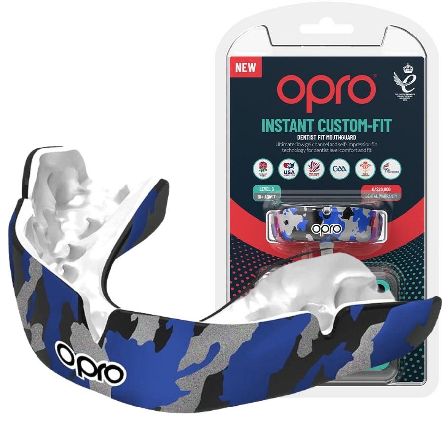 Капа OPRO Instant CAMO доросла вік 11+ Black/Blue (Instant CAMO Bl/Blue)