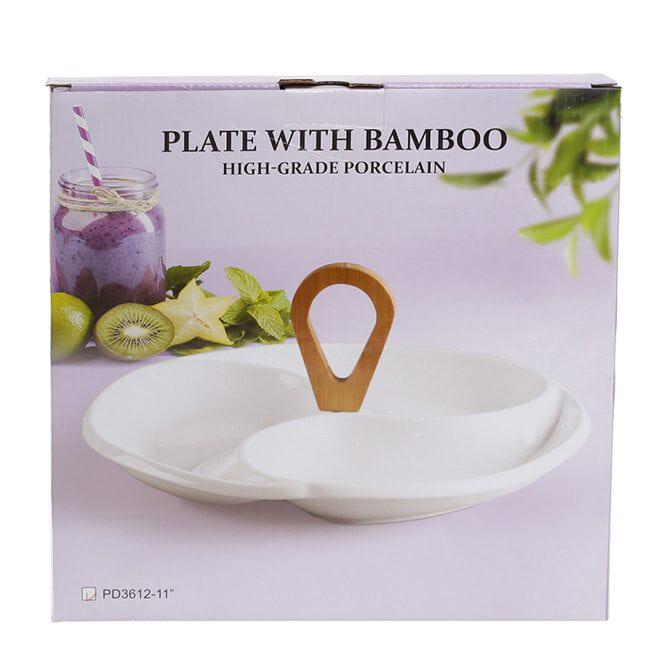 Менажниця порцелянова Flora 3-х секційна 29 см (32569) - фото 3 Менажниця порцелянова Flora 3-х секційна 29 см (32569) - фото 3