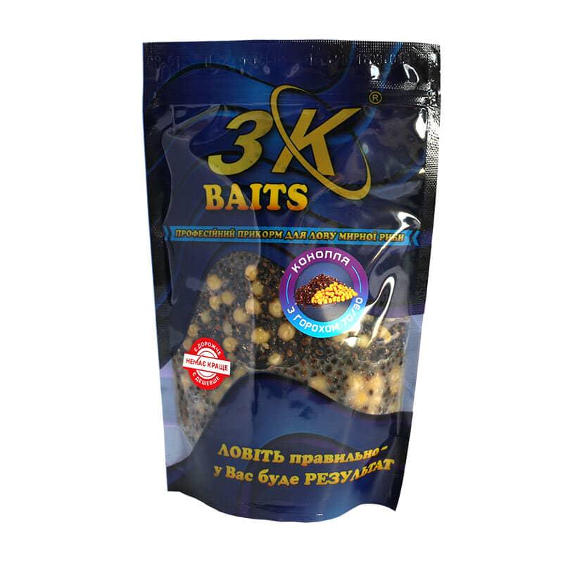 Прикорм 3KBaits 400 г Конопля/Горох (3KB1060)