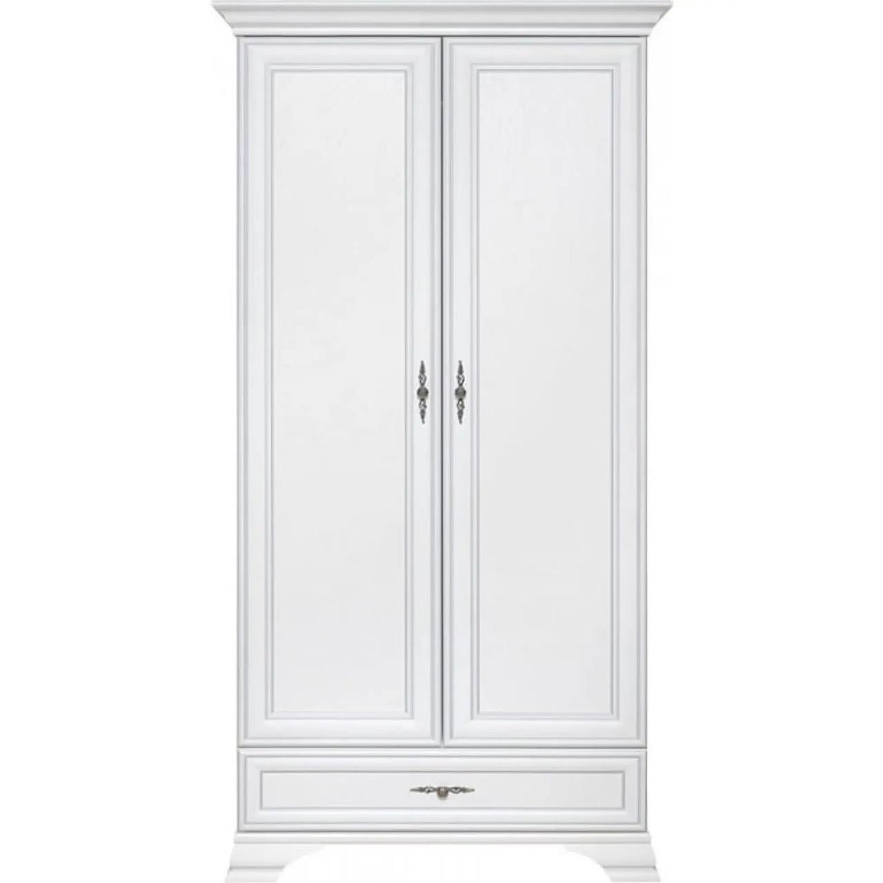 Шкаф распашный в спальню ВМК БРВ Кентукки SZF2D1S Белый альпийский (GRB-1767)