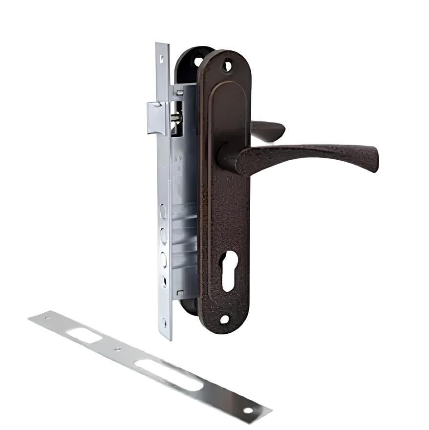 Замок врезной Avers 2800 with BP+ ручки на планке ASPECT РП-85.23 UA Медный (2256744899)