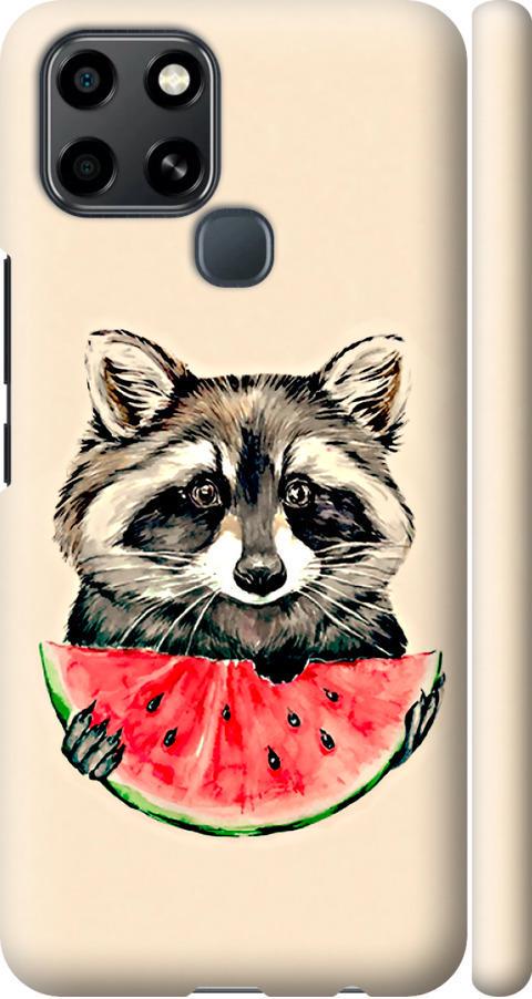 Чохол на Infinix Smart 6 Єнотик з кавуном (4605m-2758-42517)