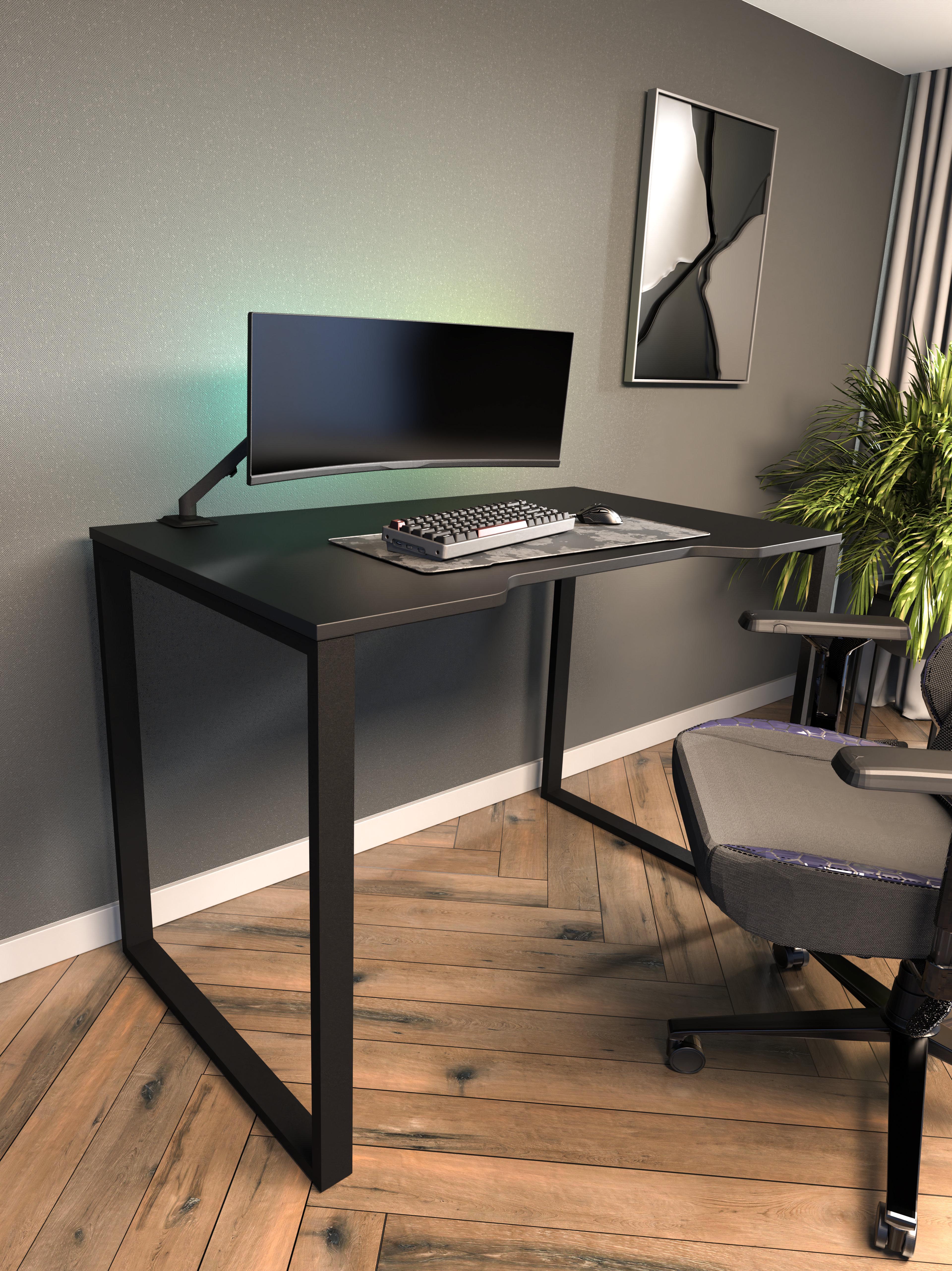 Геймерський комп'ютерний стіл N-Gaming M 100х60 см Чорний (NA93)