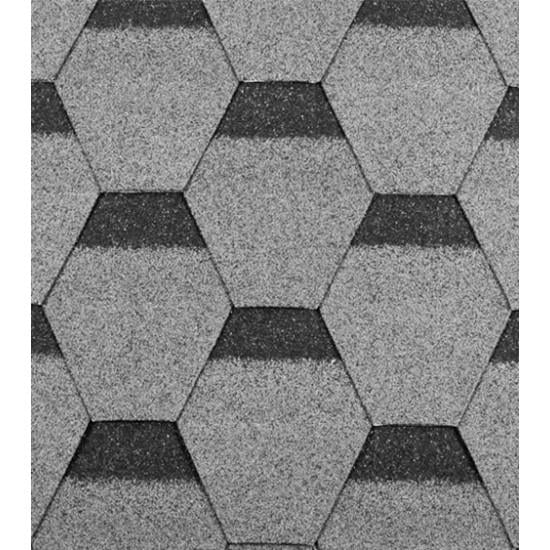 Бітумна черепиця Onduline Bardoline First Hexagonal 2,9 м² Сірий