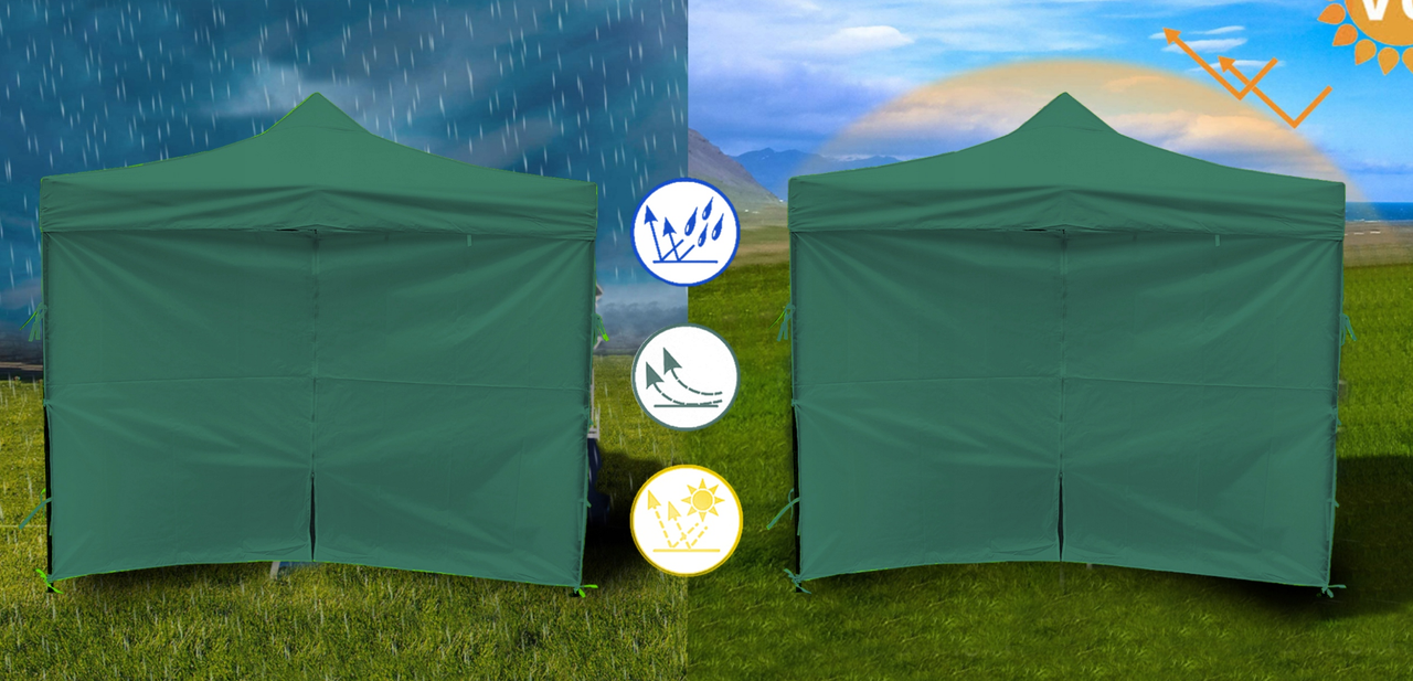 Павильон садовый Maltec 3х3 м 4 стены Зеленый (2237385647) - фото 6