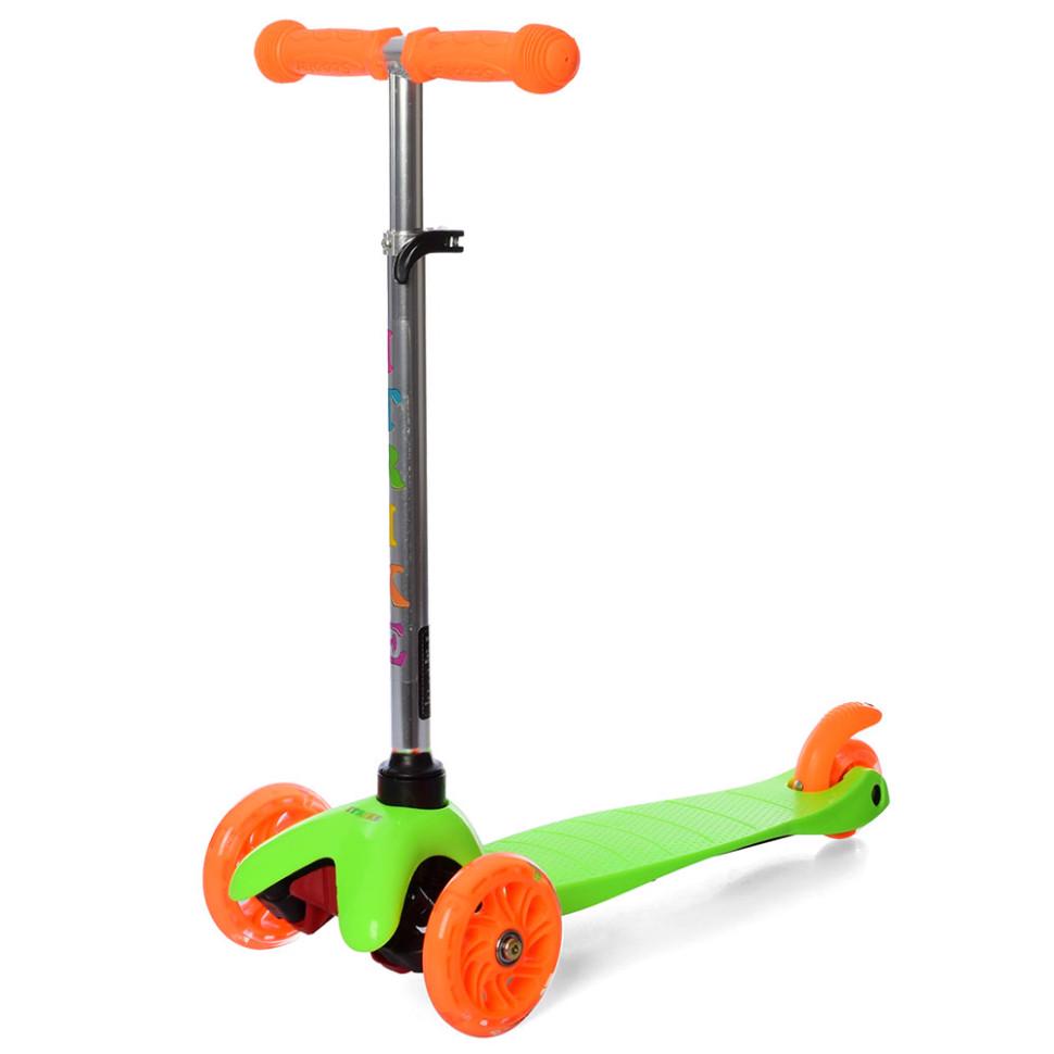 Самокат детский iTrike от 1 года трехколесный со светящимися колесами унисекс Зеленый (DS-171-S-57)