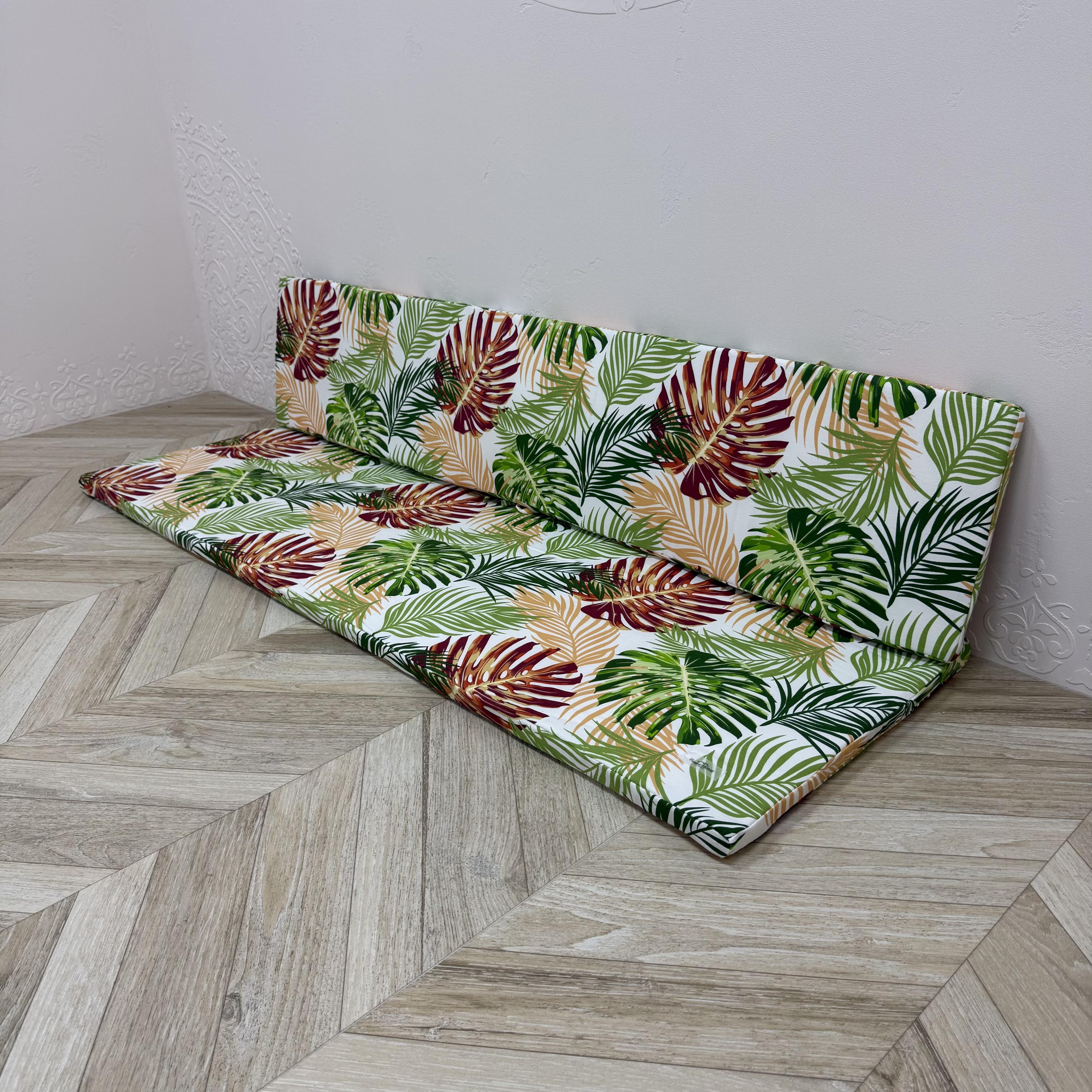 Матрас Comfort Home Tropical leaves на поддоны/качели/каркасы/садовую мебель панама 170х60х40х8 см