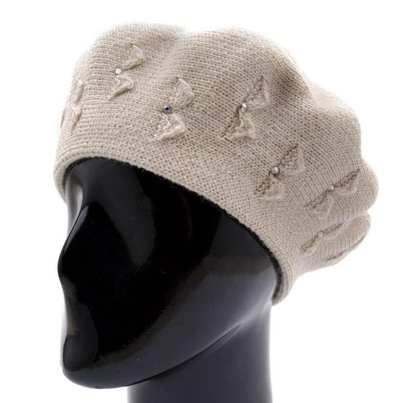 Берет Lirus Бонита из шерсти двойной L/р. 57-58 Бежевый