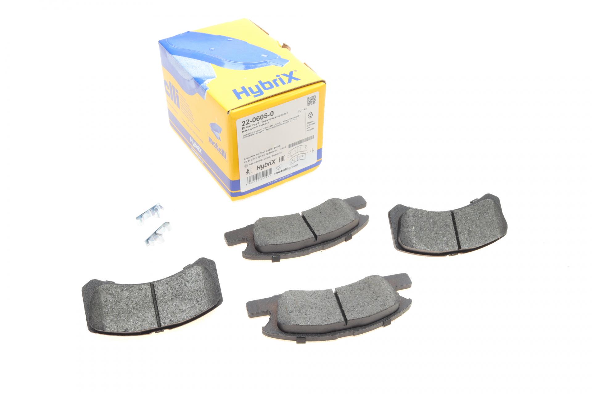 Тормозные колодки передние METELLI для Daihatsu Cuore 1.0 03-/Mitsubishi Mirage 1.0/1.2 12- (22-0605-0)