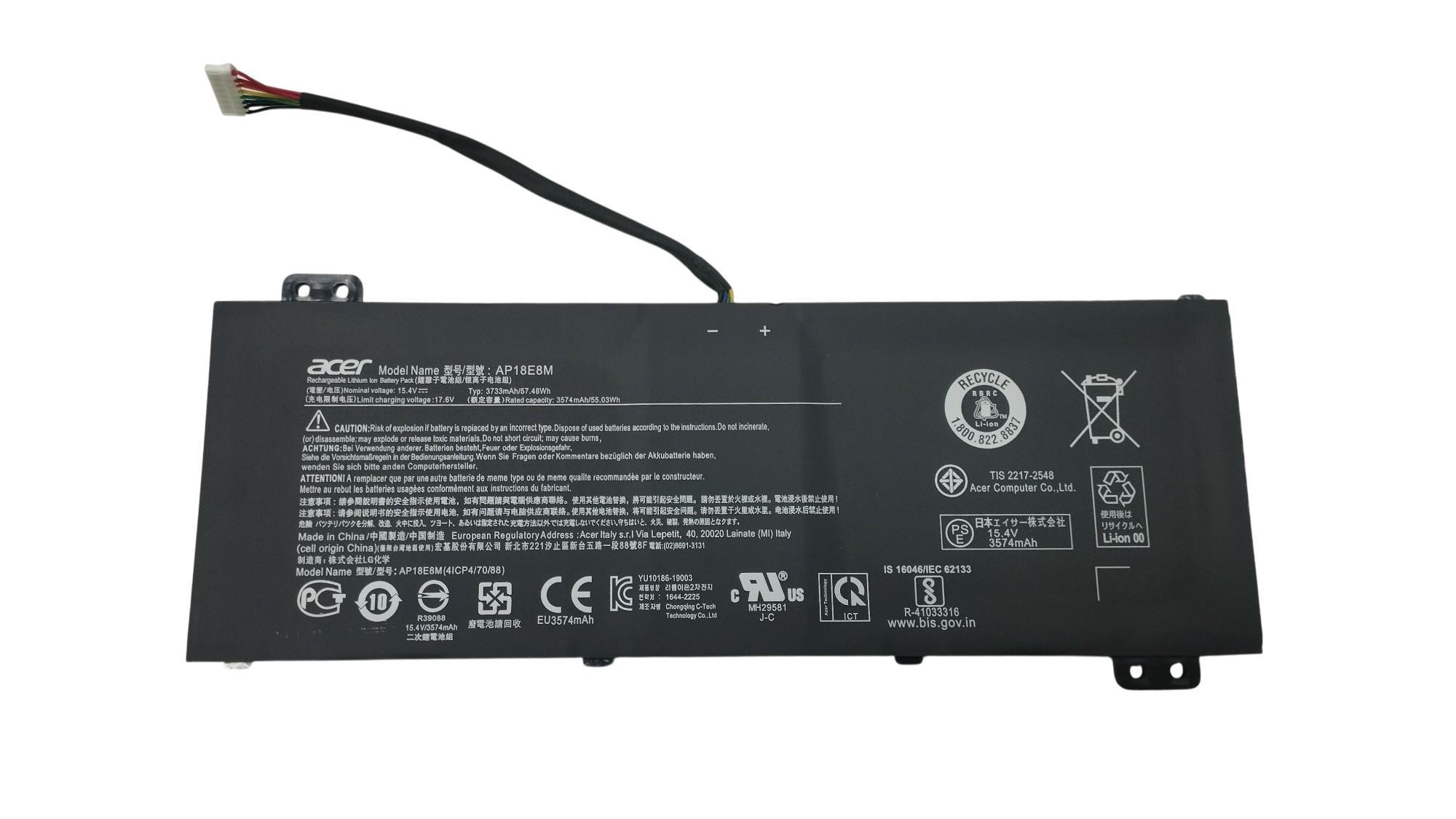 Аккумулятор для ноутбука Acer AP18E7M Nitro 7 AN715-51 15,4V 3574 mAh (075022)