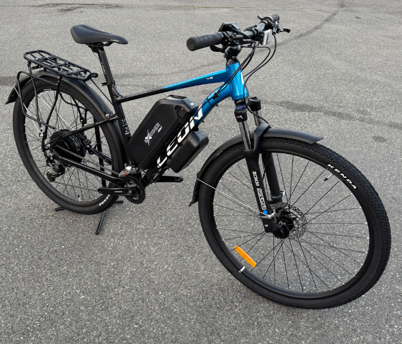 Велосипед с Е-комплектом с багажником Leon TN 80 HDD 2025 29" 48 В 500 Вт MXSUS 24 Ah до 85 км запас хода+дисплей LSD10+Pas-ассистент