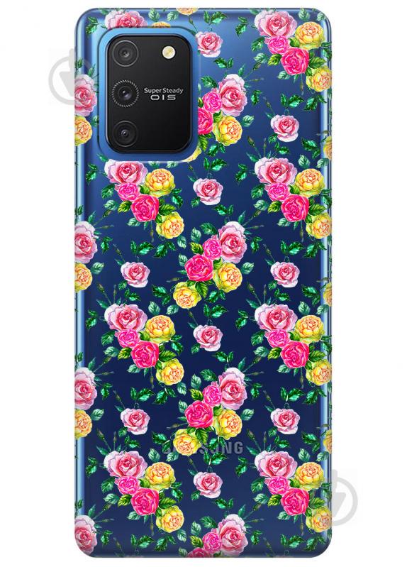 Прозрачный силиконовый чехол iSwag для Samsung Galaxy S10 Lite с рисунком - Розы (KS3426)