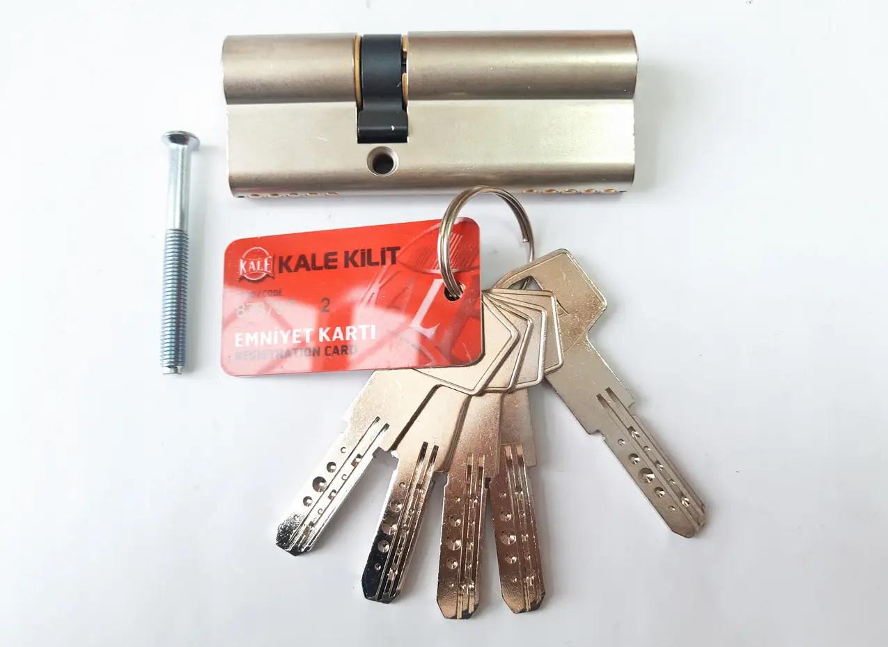 Цилиндр Kale 164 BNE 81 мм 5 ключей с покрытием Никель