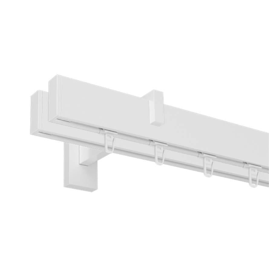 Карниз для штор двойной SQUARE LINE заглушка кронштейн 13,8/17 см 400 см Белый