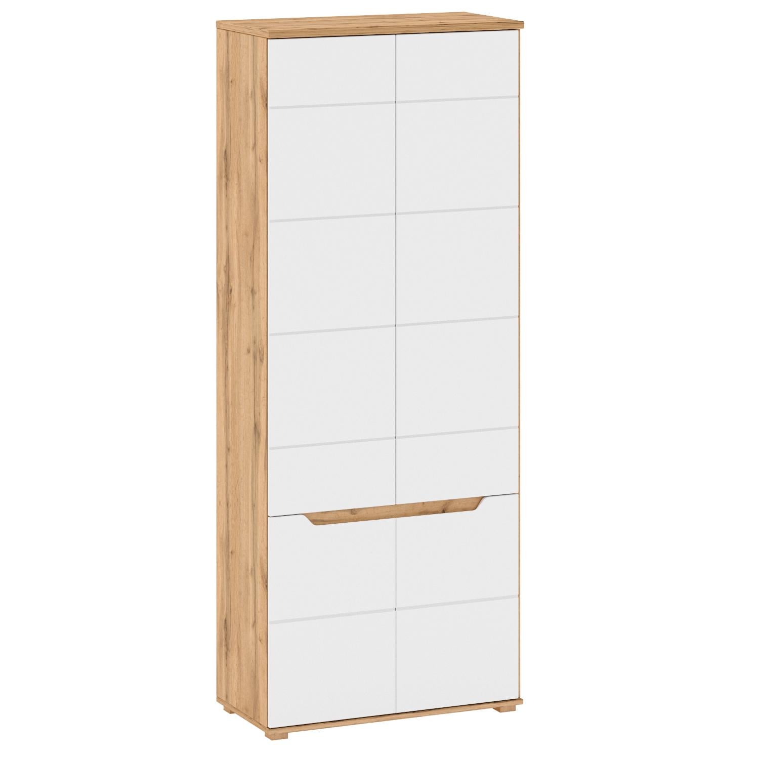 Шкаф Blonski 4д Vincent F 2000x801x560 мм Дуб Вотан/Белый снег глянец (12315271)