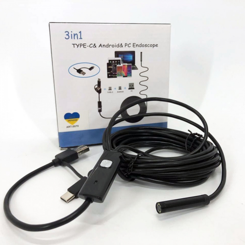 Камера ендоскоп Rigid з USB та micro-USB LED-підсвічування 2 м (tf4064) - фото 11 Камера ендоскоп Rigid з USB та micro-USB LED-підсвічування 2 м (tf4064) - фото 11