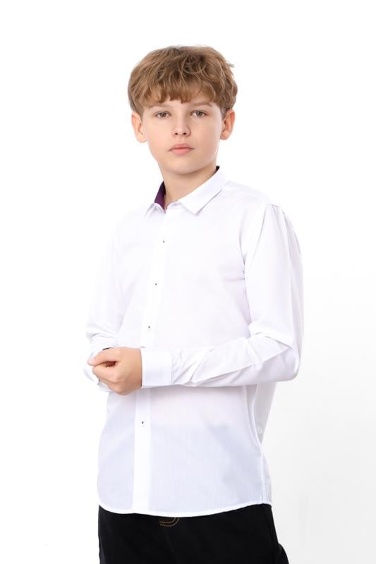 Сорочка класична для хлопчика прямого крою з довгим рукавом Носи Своє р. 36 Білий (15863-1) - фото 2 Сорочка класична для хлопчика прямого крою з довгим рукавом Носи Своє р. 36 Білий (15863-1) - фото 2